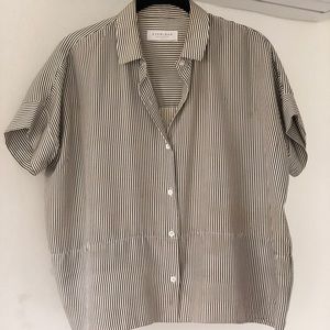 Everlane Silk Square XXS White/Black Blouse